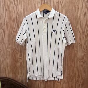 Vintage Polo Ralph Lauren Polo Shirt Short Sleeve White Navy Men's Med Golf Club
